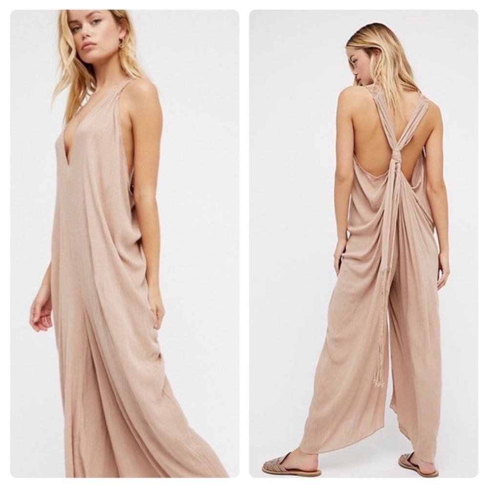 Free people endless summer fallin’ for you Wide Leg Jumpsuit Rare Oversized - Picture 3 of 9